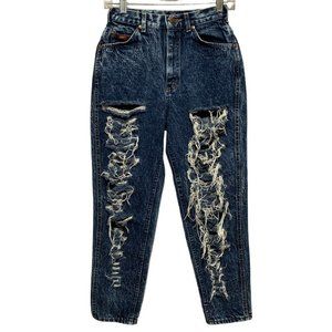 VTG 90s Lee Riders Sz 6P Petite High Rise Acid Stone Wash Mom Jeans Union USA